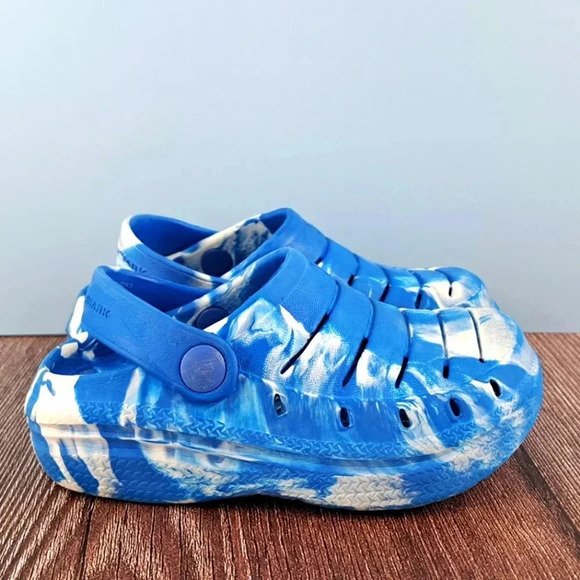 Toddler Clogs, Blue and White, Baby sz 7 - Picture 2 of 7